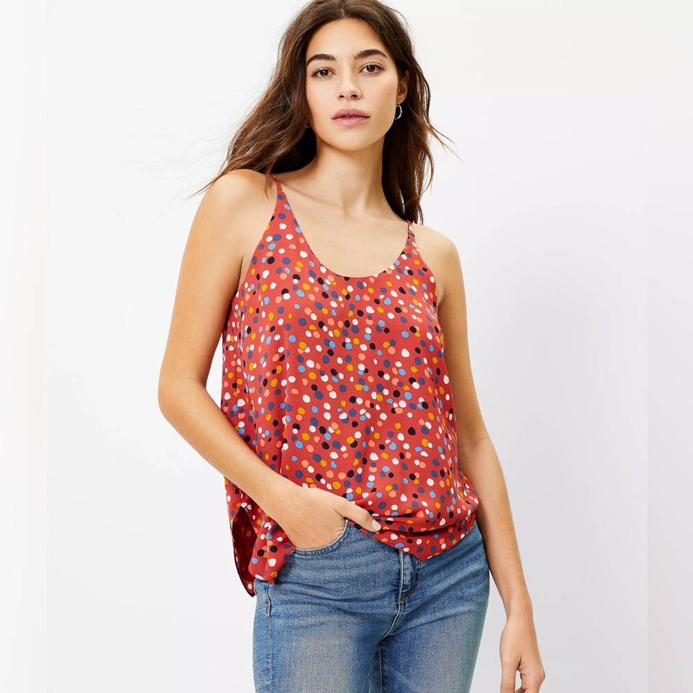 Loft Spotted Scoop Neck Cami